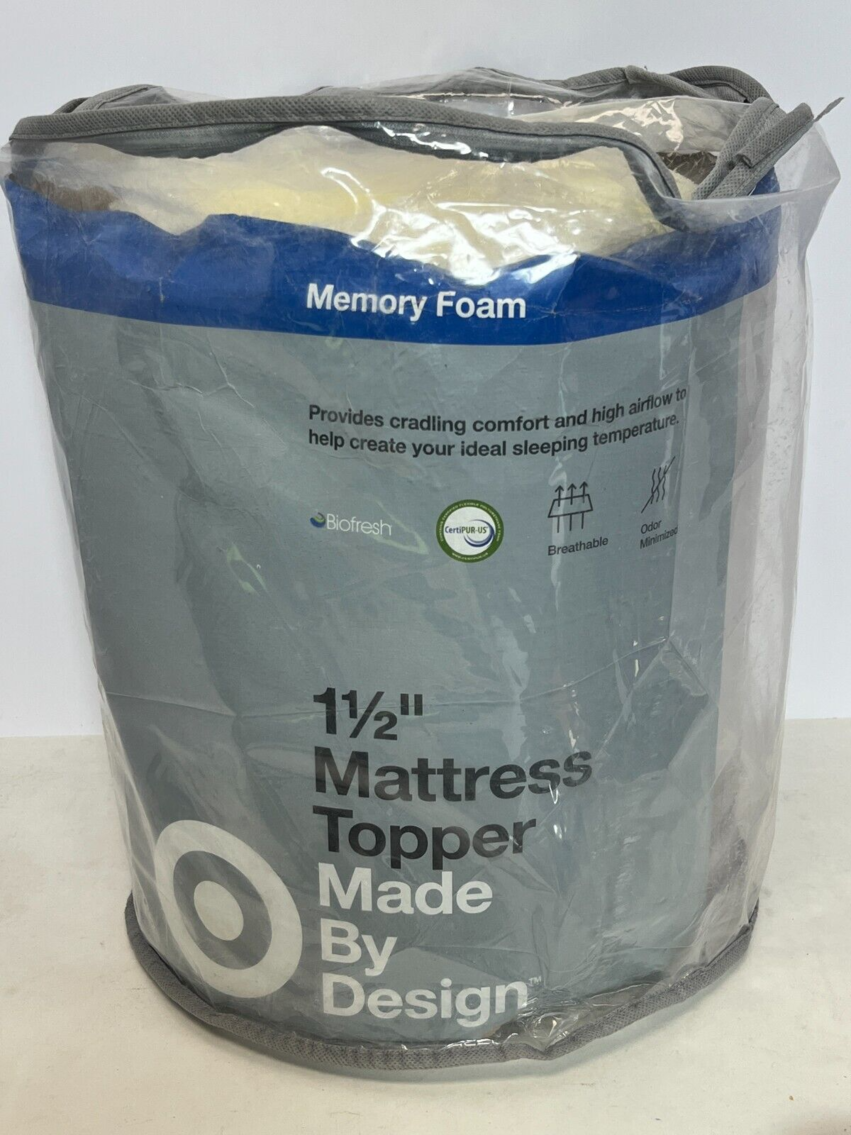 MEMORY FOAM BEDDING BED TWIN 1 1/2" MATTRESS TOPPER TARGET 37.5" X 73.5" X 1.5"