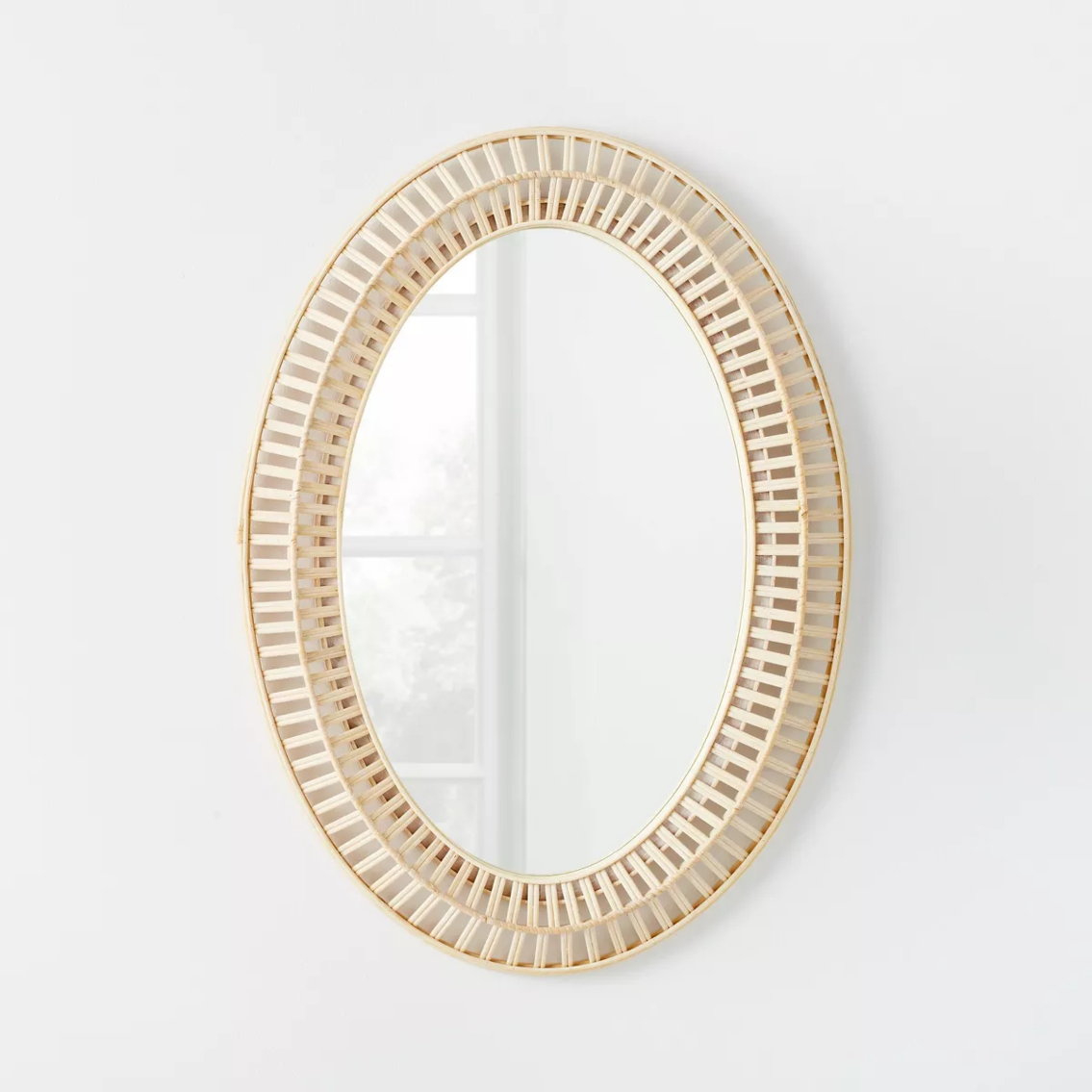 20" x 28" Light Woven Oval Mirror - Threshold™ designed with Studio McGee (open box)