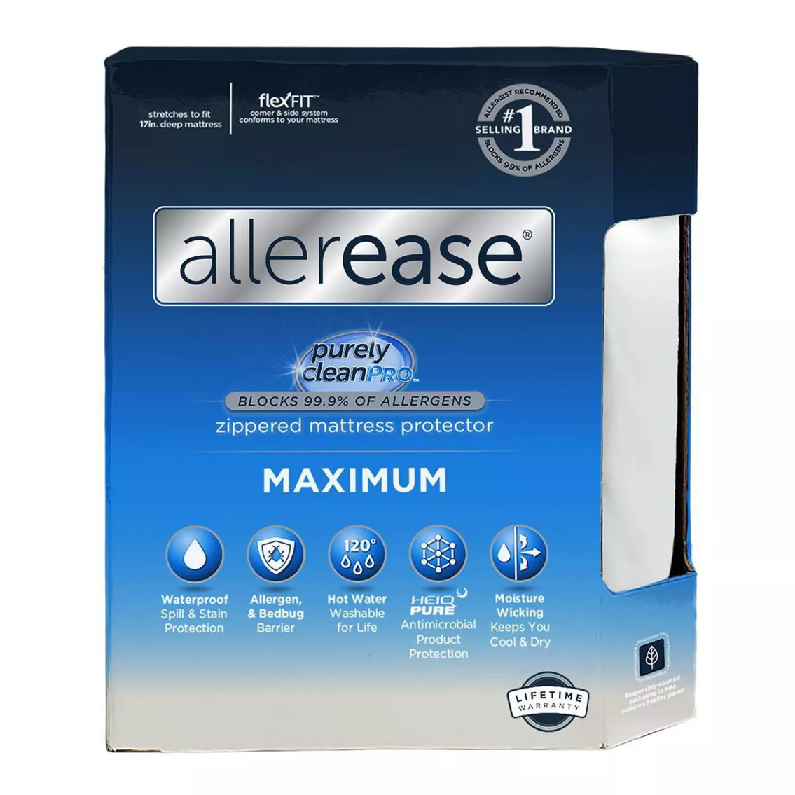 Maximum Mattress Protector White - AllerEase twin (open box/box damaged)