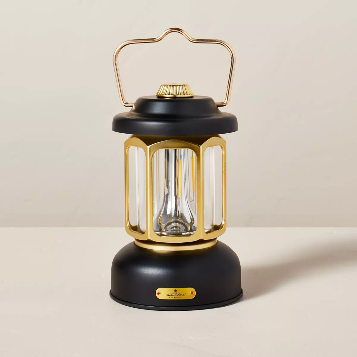 LED Lantern Black/Gold - Hearth & Hand™ with Magnolia