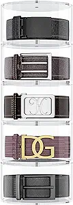 Set of 4- Belt Organizer, Acrylic 5 Layers Belt Case Storage Holder and Display for Accessories like Jewelry,Watch,Bracelets