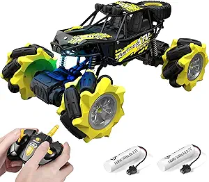Set of 2- Remote Control Car, Metal RC Cars, RC Monster Trucks 1/20 RC Stunt Car 360° Rotating 4WD 2.4Ghz All Terrains Rechargeable RC Crawler, Kids Girls Boys Toys Age 4-5 6-8 8-10