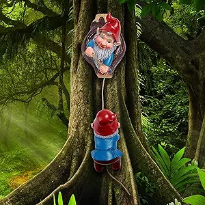 Climbing Gnomes Decor Tree Garden Hugger Statue - Elf Out The Door Tree Hugger - Garden Tree Climbing Gnome Voyeur Decoration,Outdoor Tree Carving Art Kit, for Courtyards,Porch Ornaments