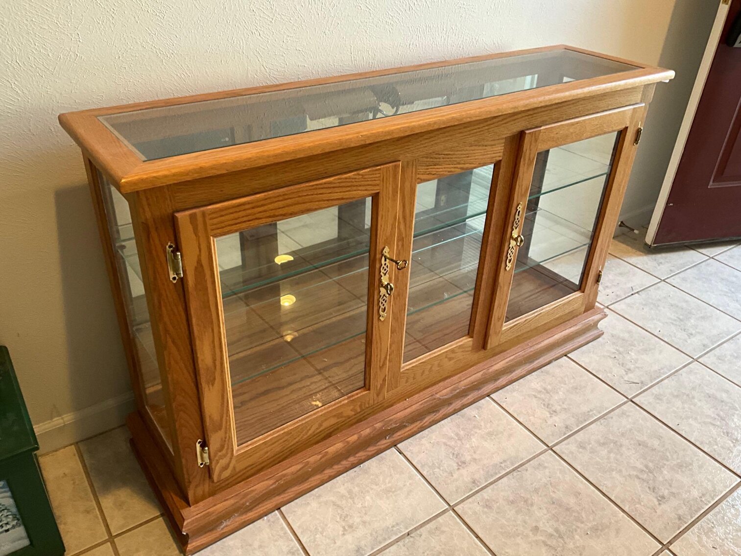 Hallway- Wood Curio Cabinet