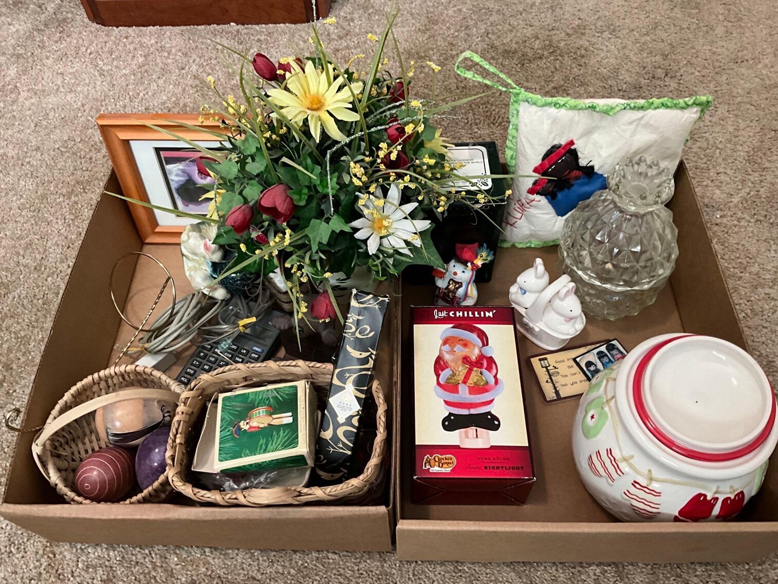 O- (2) Boxes of Home Decor