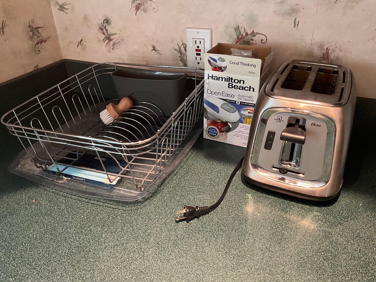 K- Toaster, Hamilton Beach Jar Opener, and Dish Drying Rack