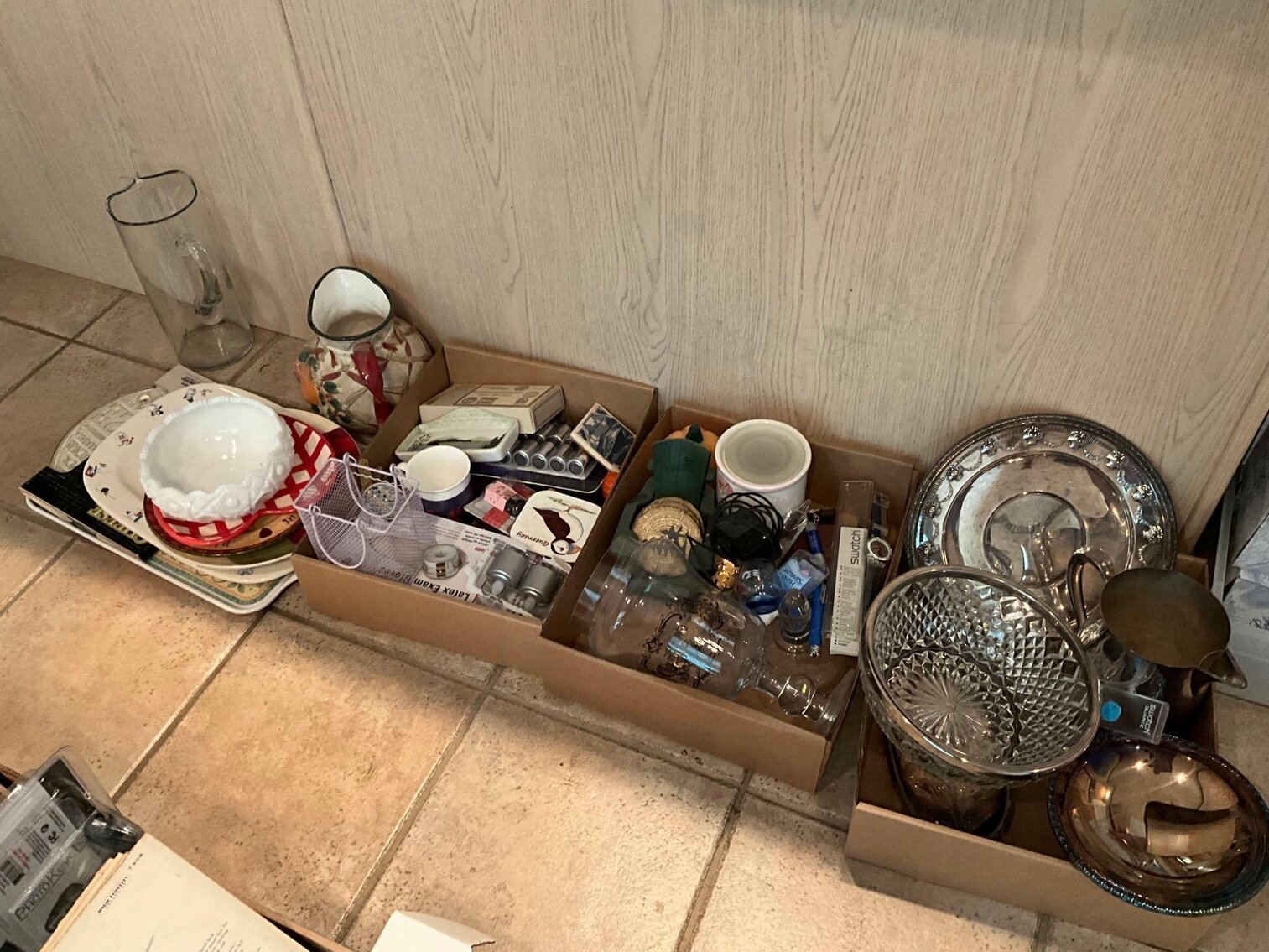 K- (3) Boxes of Assorted Home Decor Items