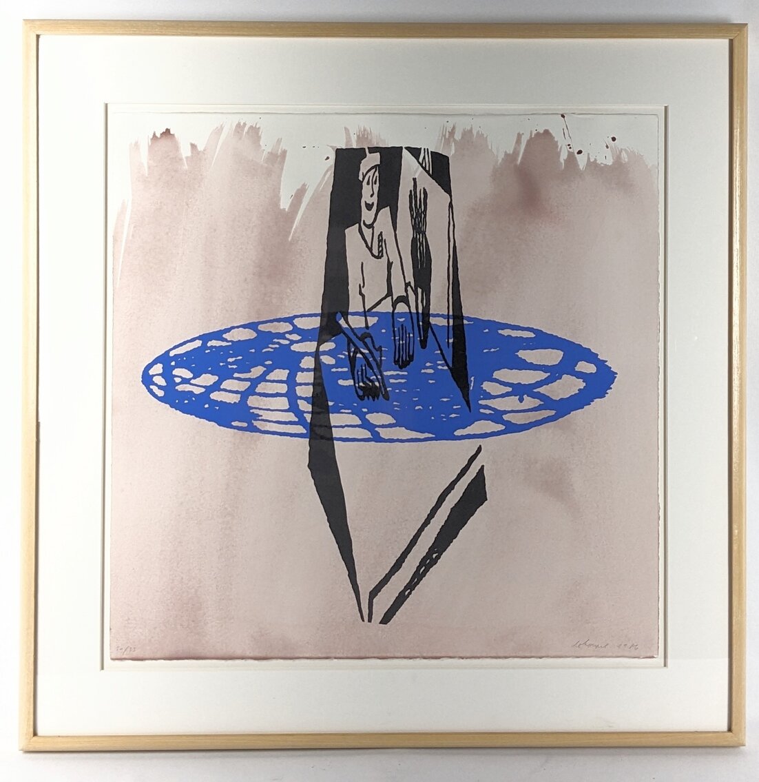 Jirí Georg Dokoupil: Signed LE Artist in Beret Silkscreen #30/33, Framed