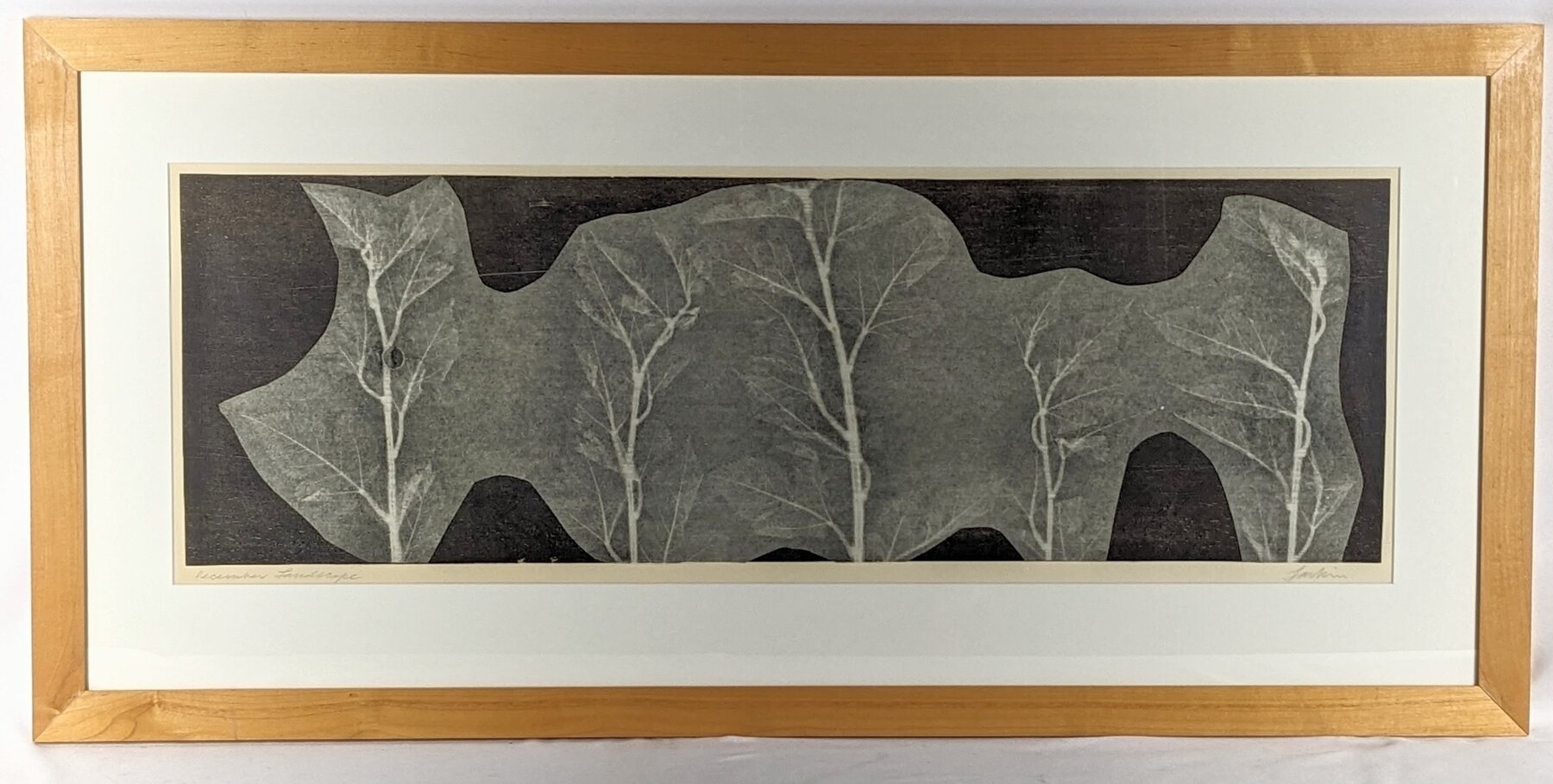 Eugene Larkin: "December Landscape" Signed Original Stencil with Paper Art 