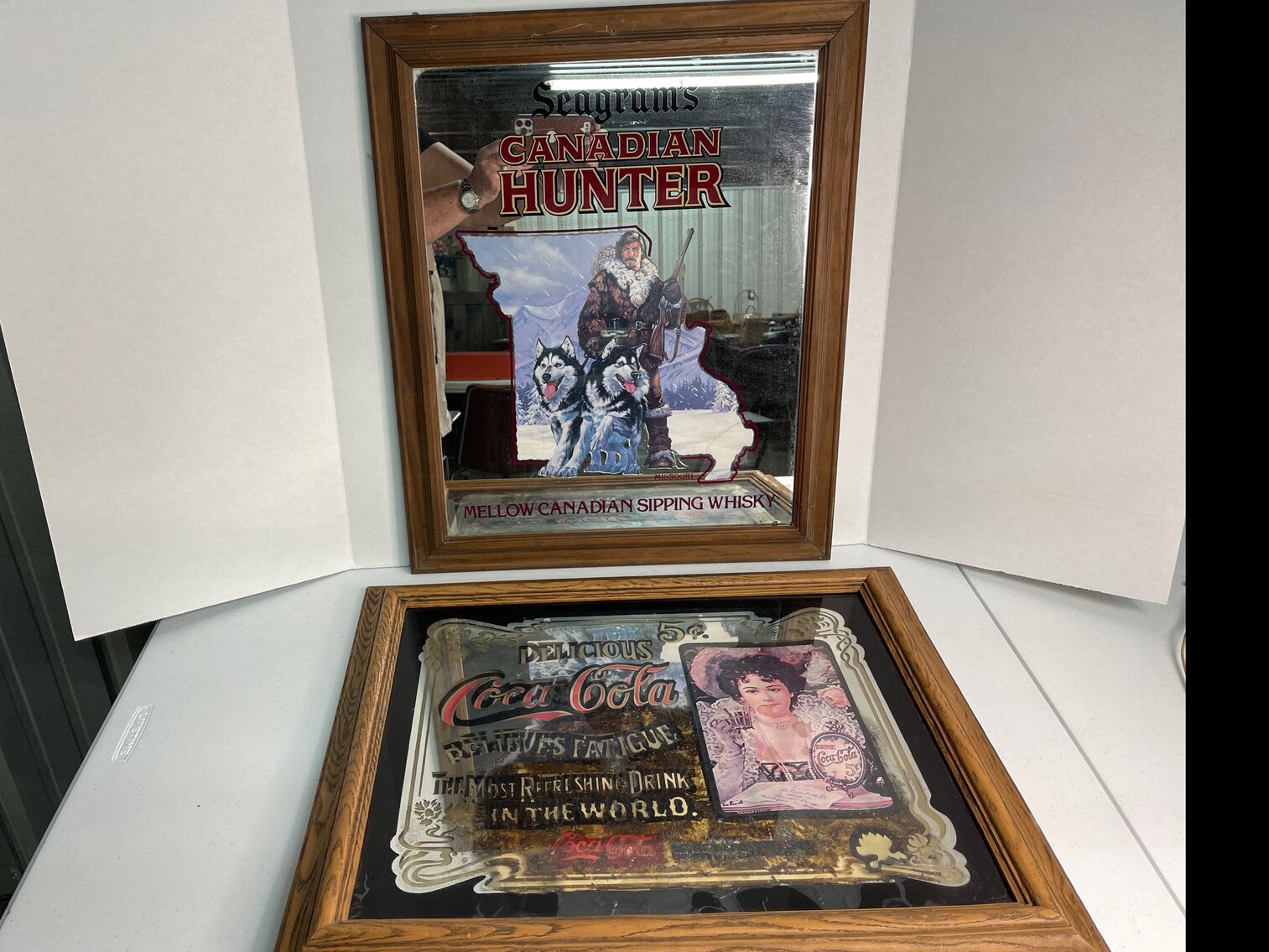 Pair of Framed Pictures, Coca-Cola and Seagram's