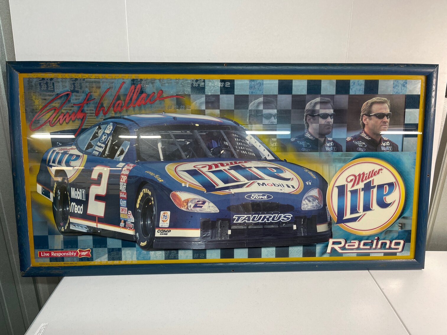 Miller Lite Rusty Wallace Framed Poster