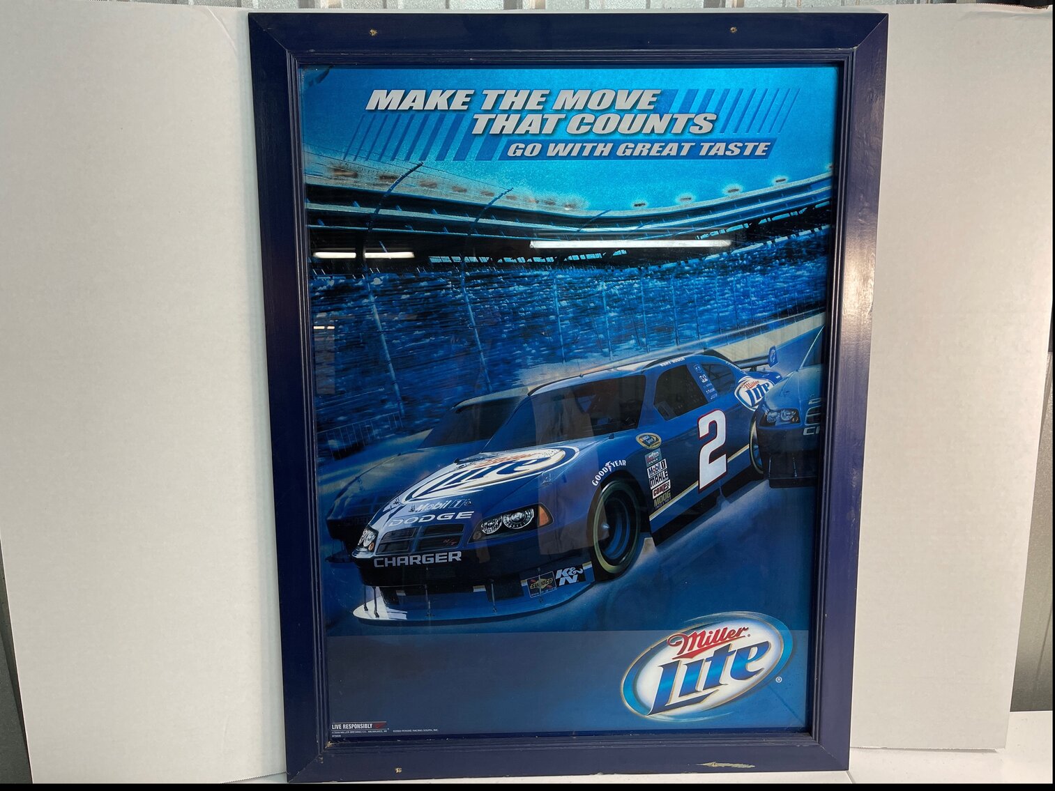 Miller Lite Kurt Busch Framed Picture