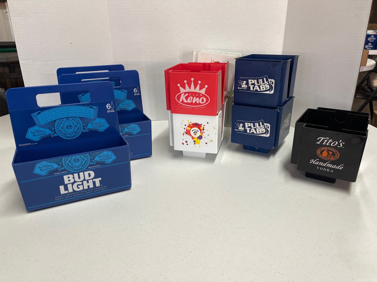 Bud Light, Tito's, Missouri Lottery Promo Bar Caddies