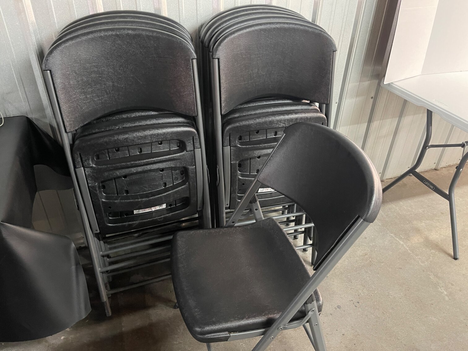 Lifetime Black Folding Chair Lot 2 of 7 Set of 10 Chairs