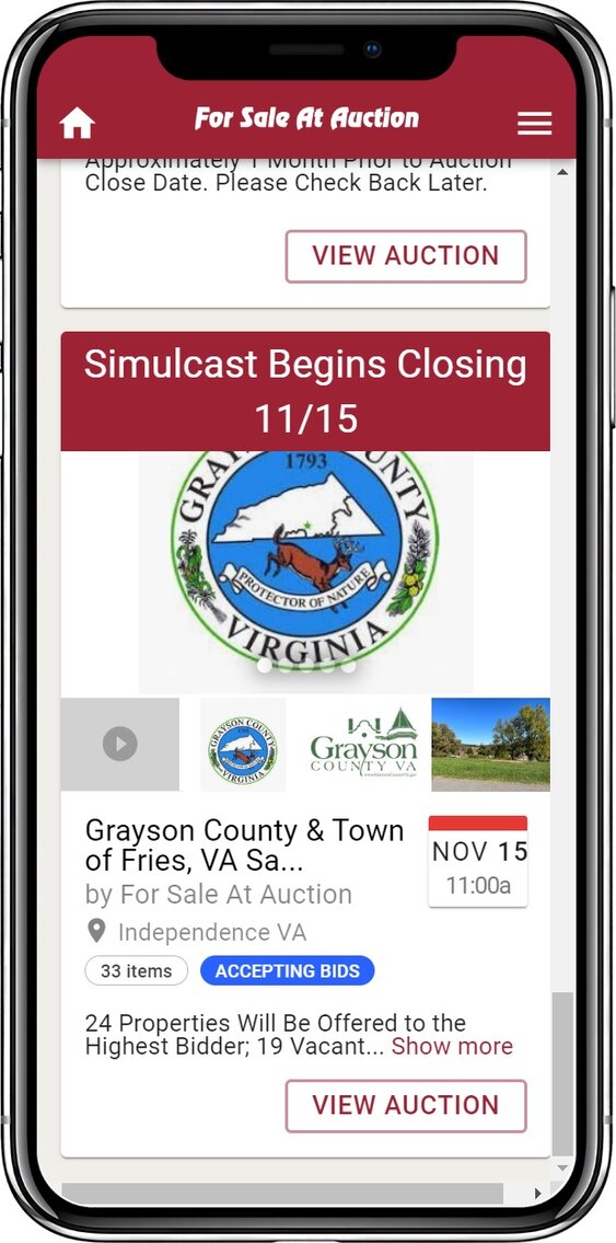 Grayson County & Town of Fries, VA Sale of Tax Delinquent Real Estate