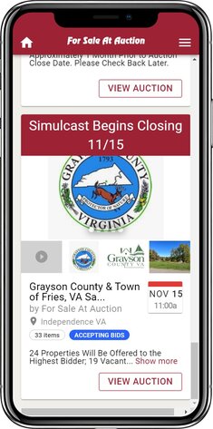 Image for Grayson County & Town of Fries, VA Sale of Tax Delinquent Real Estate