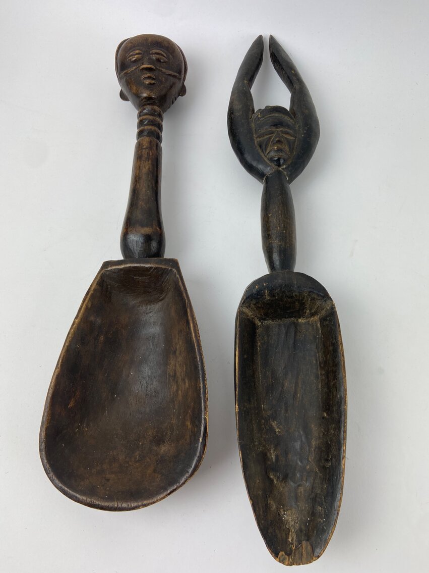 Antique African Carved Hardwood Spoons