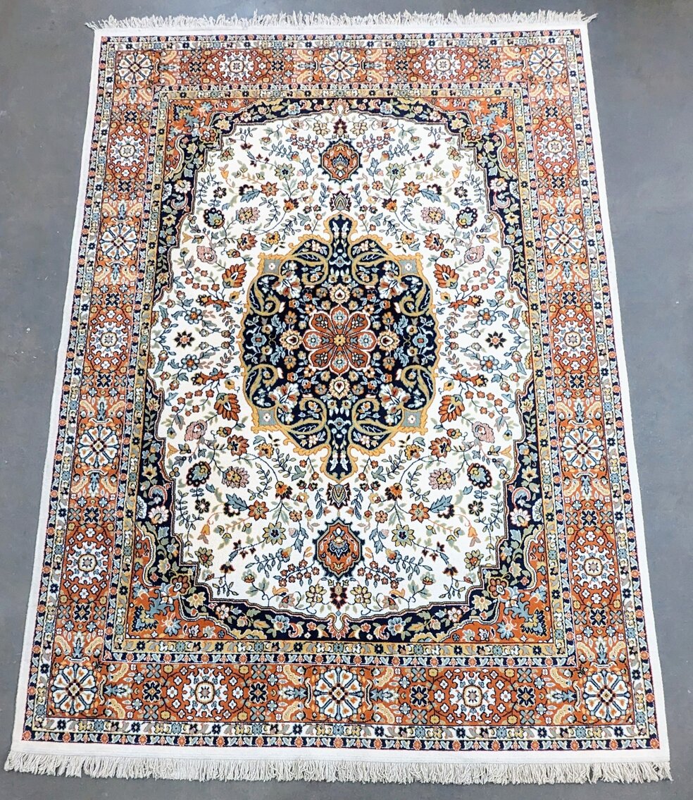 Vintage Large Floral Pattern Rug 11.75 Ft