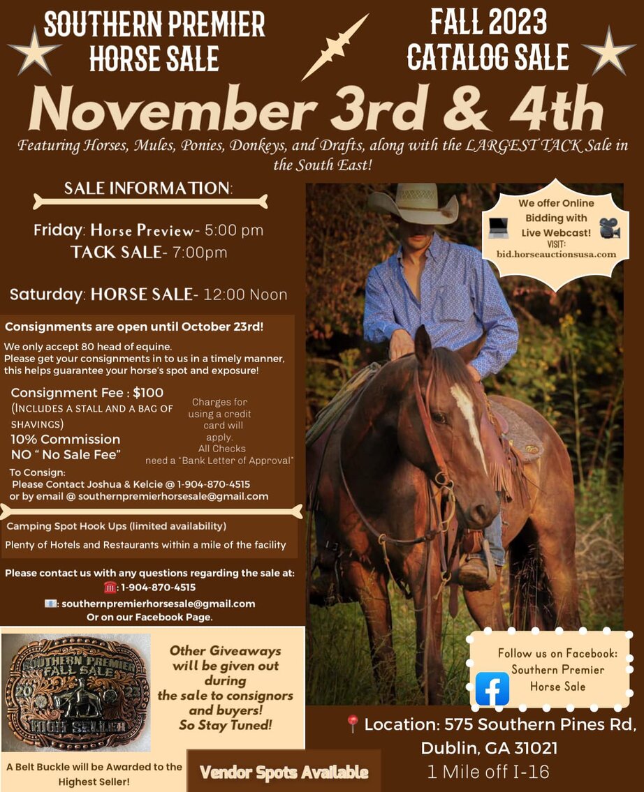 Image for Southern Premier Horse Sale, November 4th