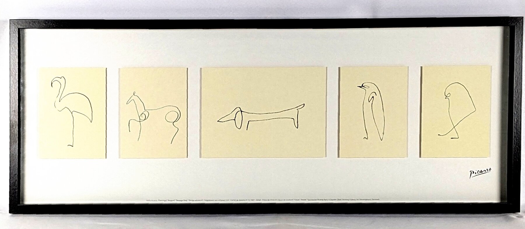 Pablo Picasso Single-Line Animal Drawing Lithos, Framed