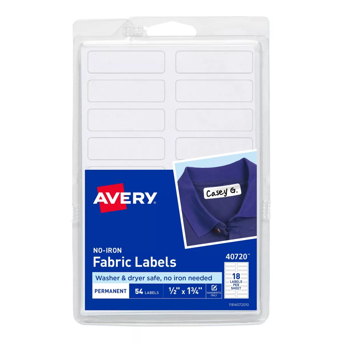 4 Packs of Avery 54ct No Iron Labels