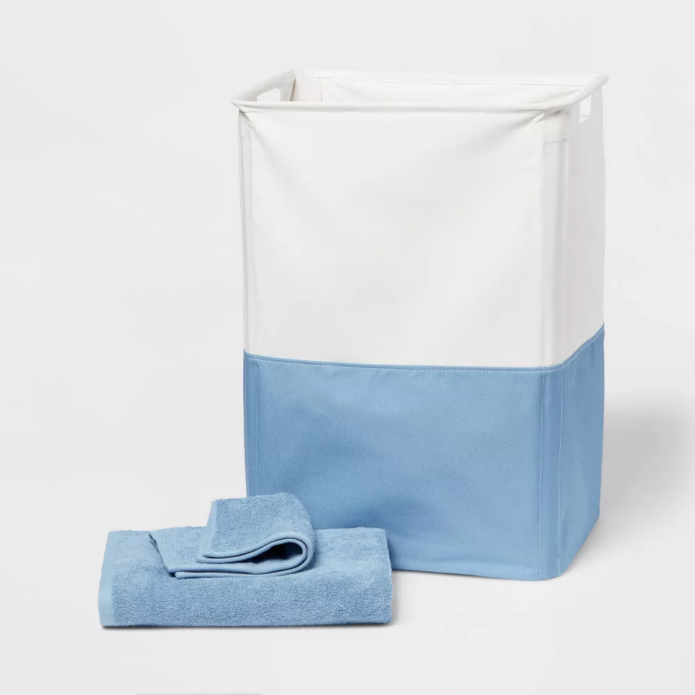 Set of 2 Room Essentials 3pc Bath Towel Washcloth & Hamper Set