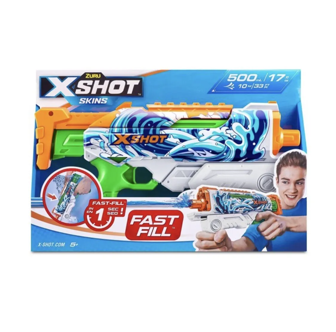 Set of 2 X-Shot Water Fast-Fill Skins Hyperload Water Blaster - Waves By ZURU