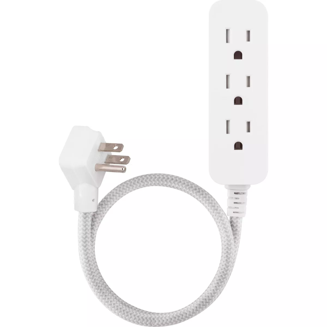 Cordinate 2' 3 Outlets Grounded Extension Cord Gray (open box)