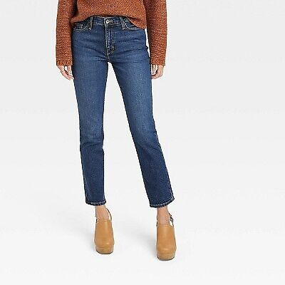 Women's Size 8 High-Rise Slim Straight Jeans - Universal Thread Dark Wash
