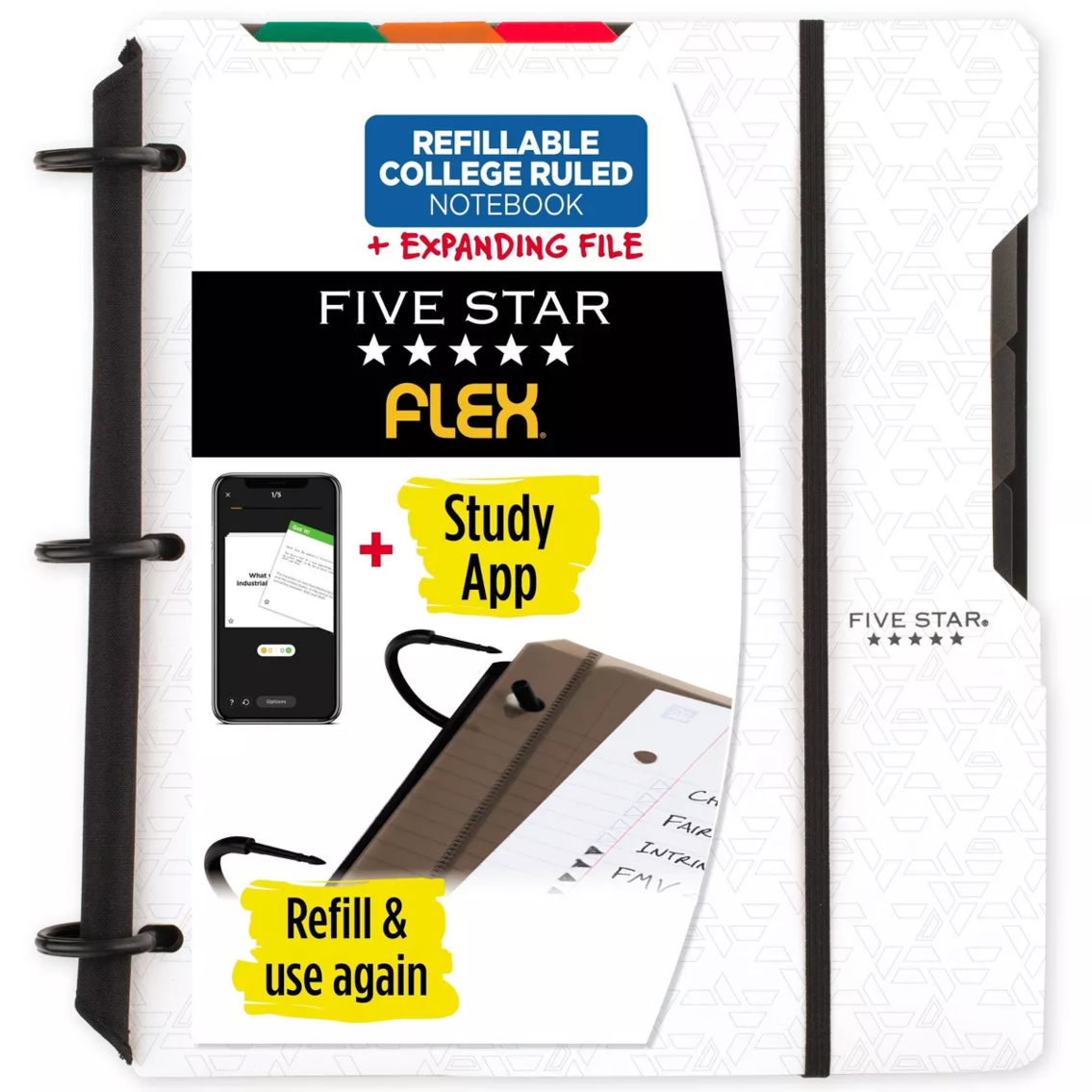 Set of 6 Five Star 230 Sheet 1" Ring Binder Hybrid Notebinder