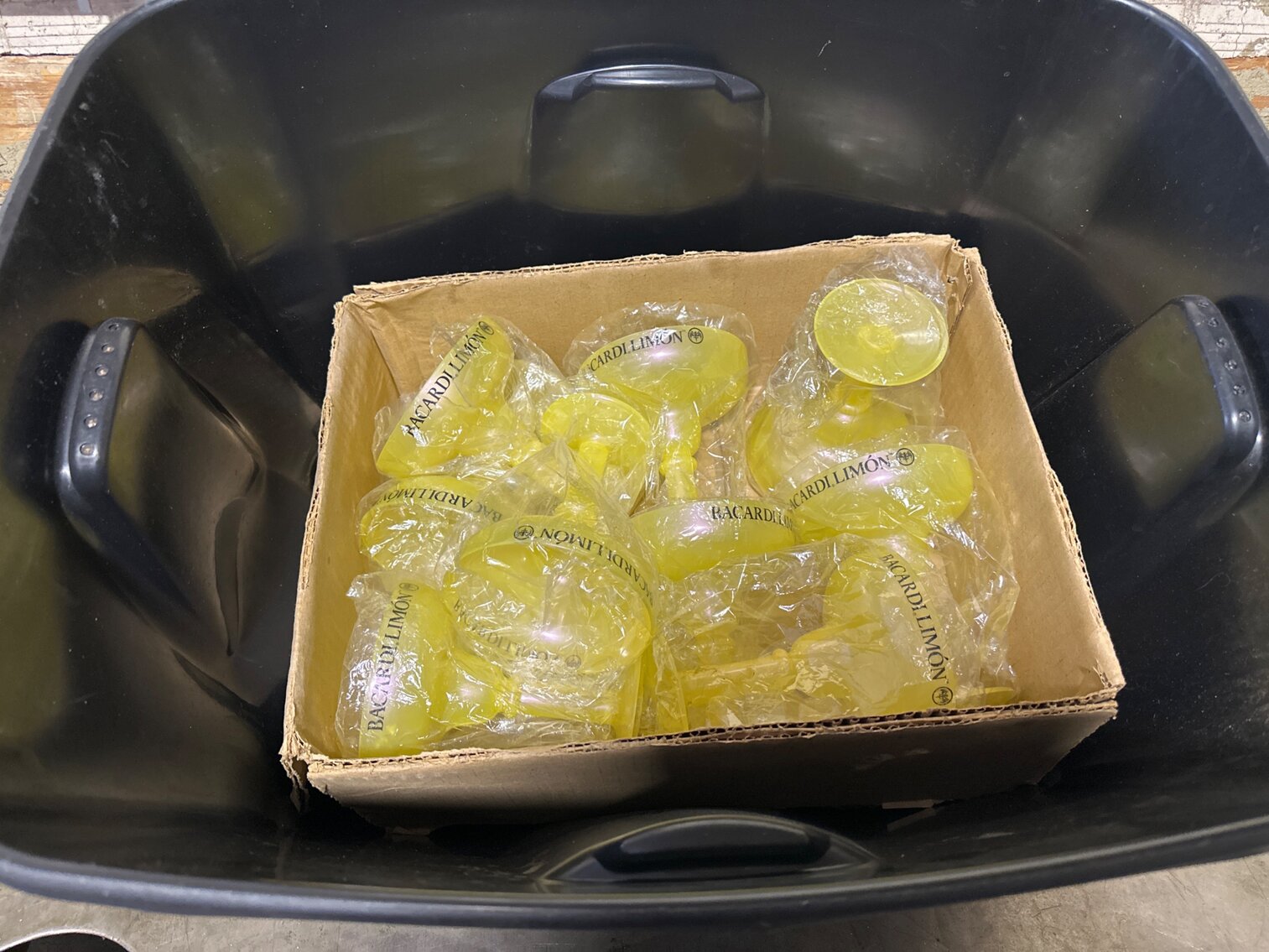 Tote with Plastic Margarita Glasses