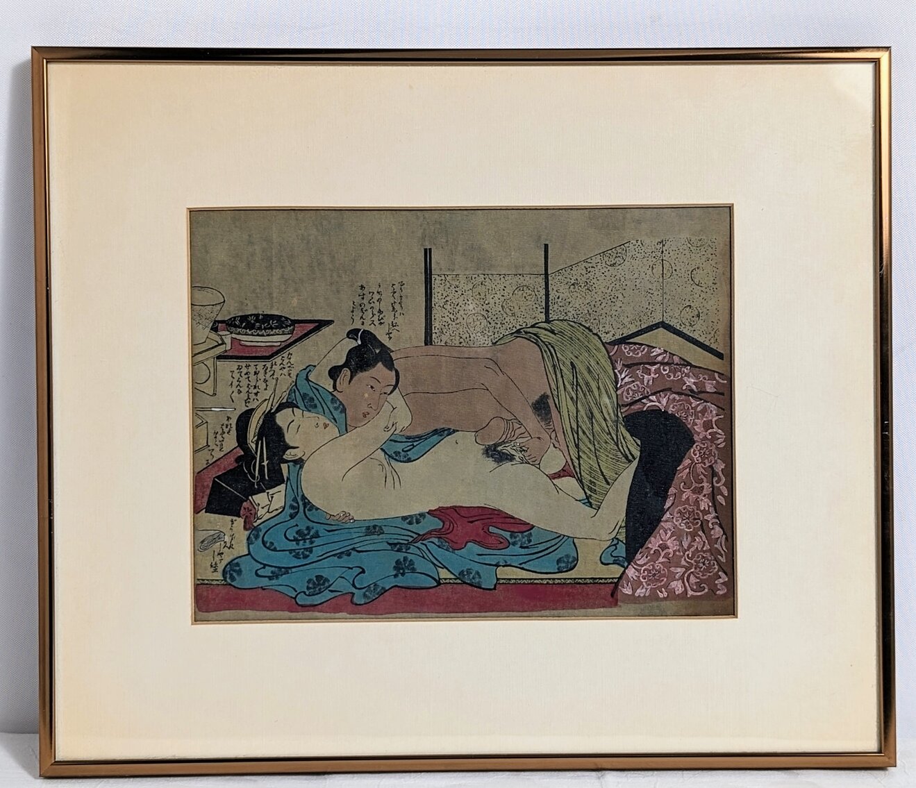 Vintage Shunga Japanese Silk Art