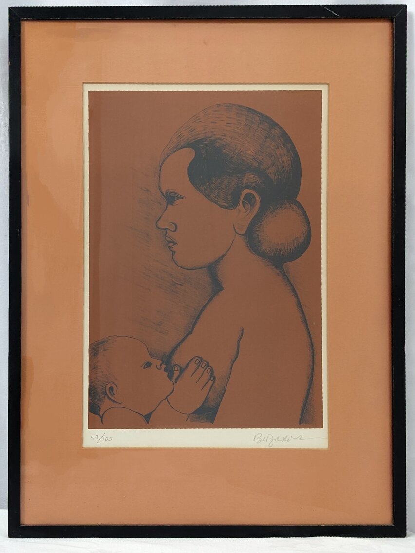 Beniamino Bufano Balinese Mother and Child 1970- Signed 