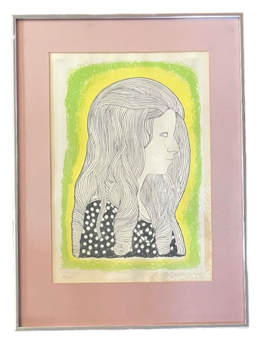Framed Limited Edition "Laura" Lithograph Print by Beniamino Bufano
