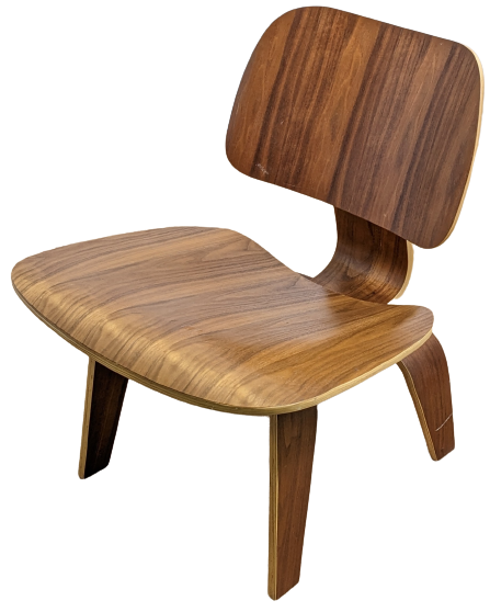 2 of 2: LCW Eames Inspired Plywood Lounge Chair - Walnut Finish