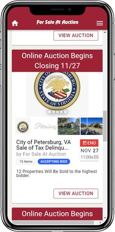 Image for City of Petersburg, VA Sale of Tax Delinquent Real Estate