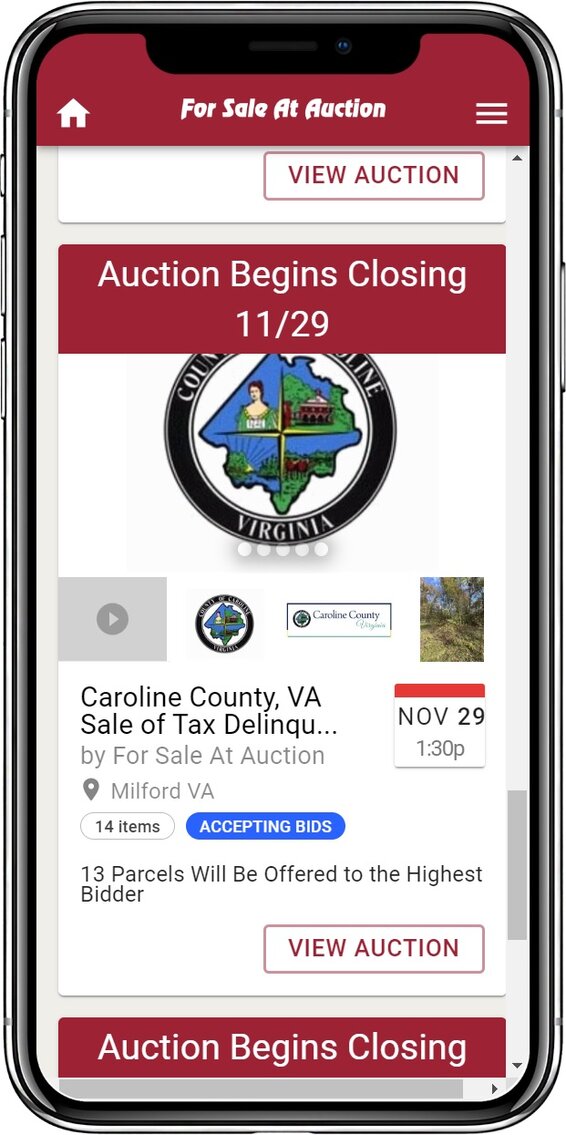 Caroline County, VA Sale of Tax Delinquent Real Estate