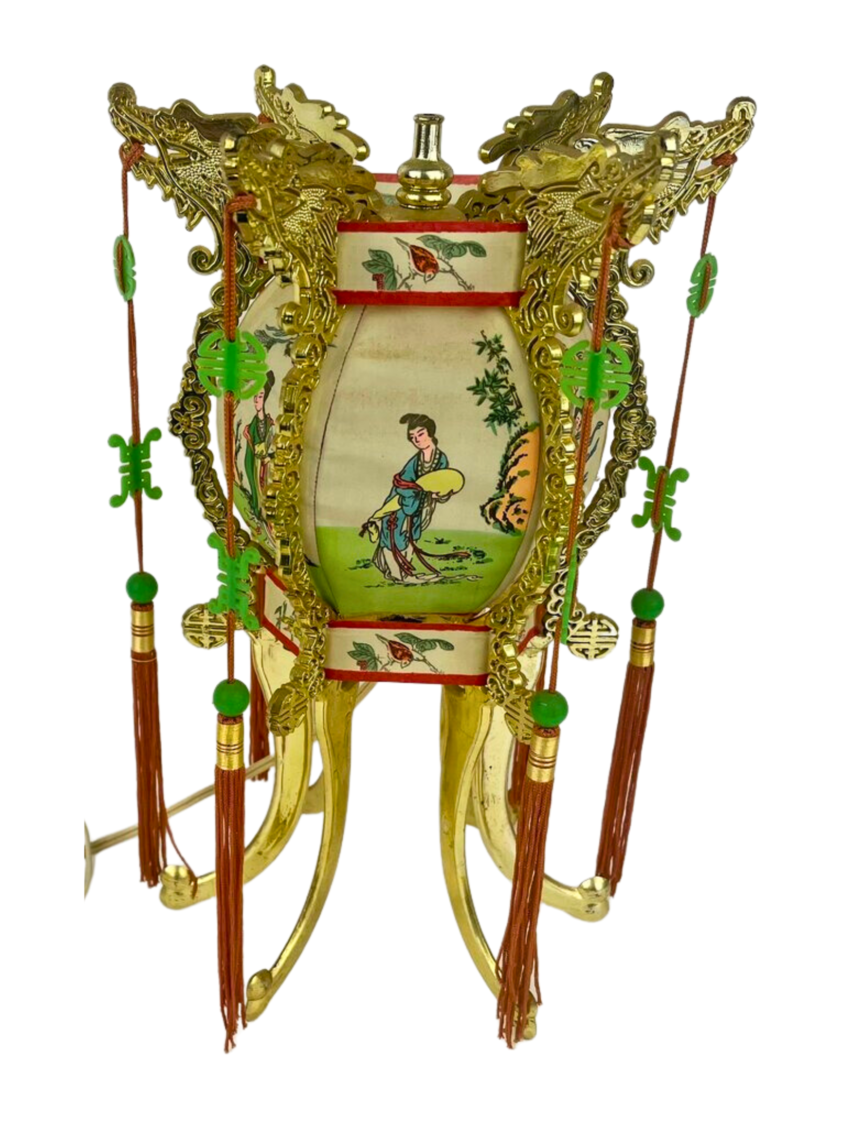 Vintage Chinese Lantern Pagoda Vanity Lamp