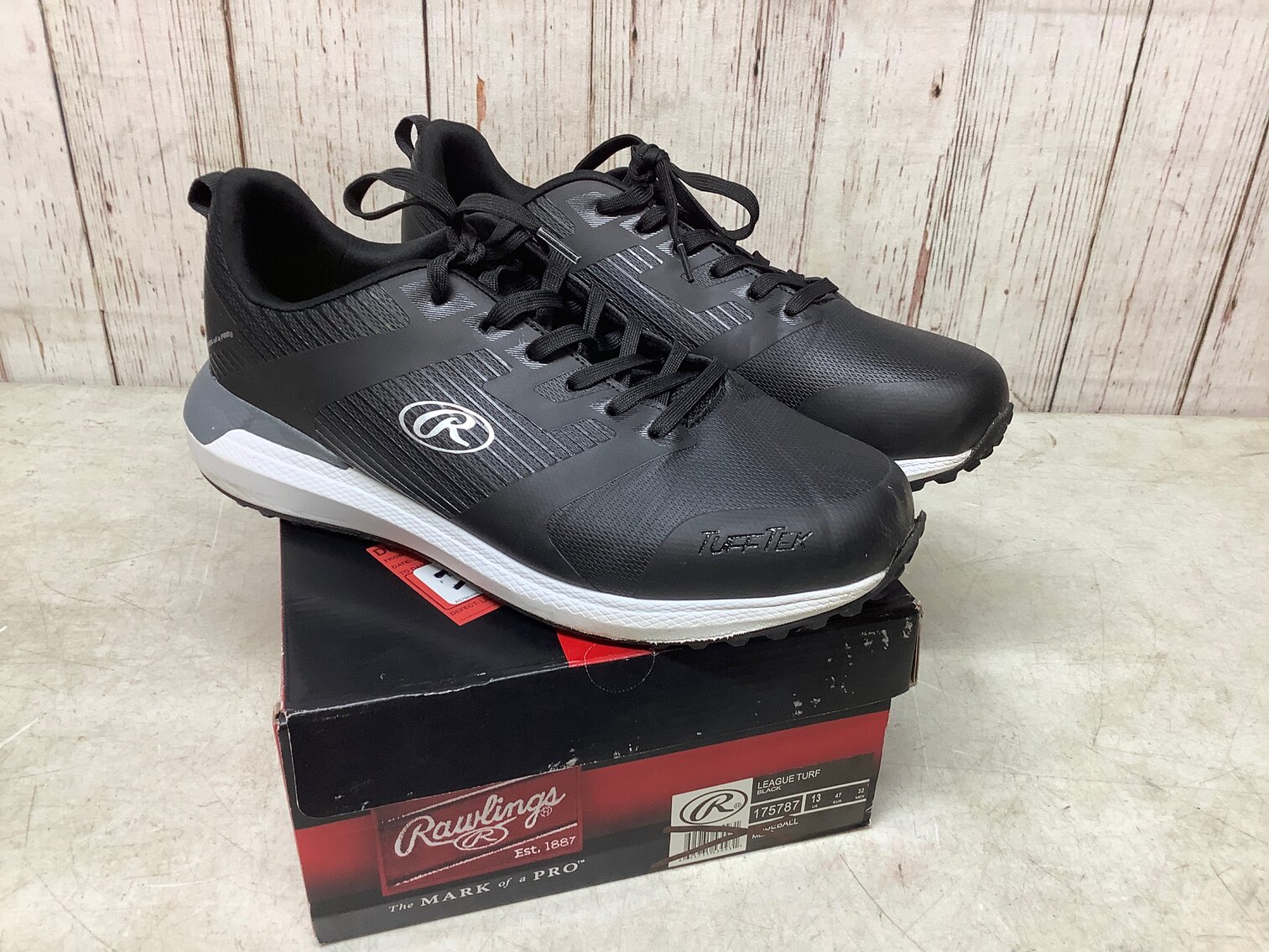 Mens 13, Rawlings, League Turf, Black