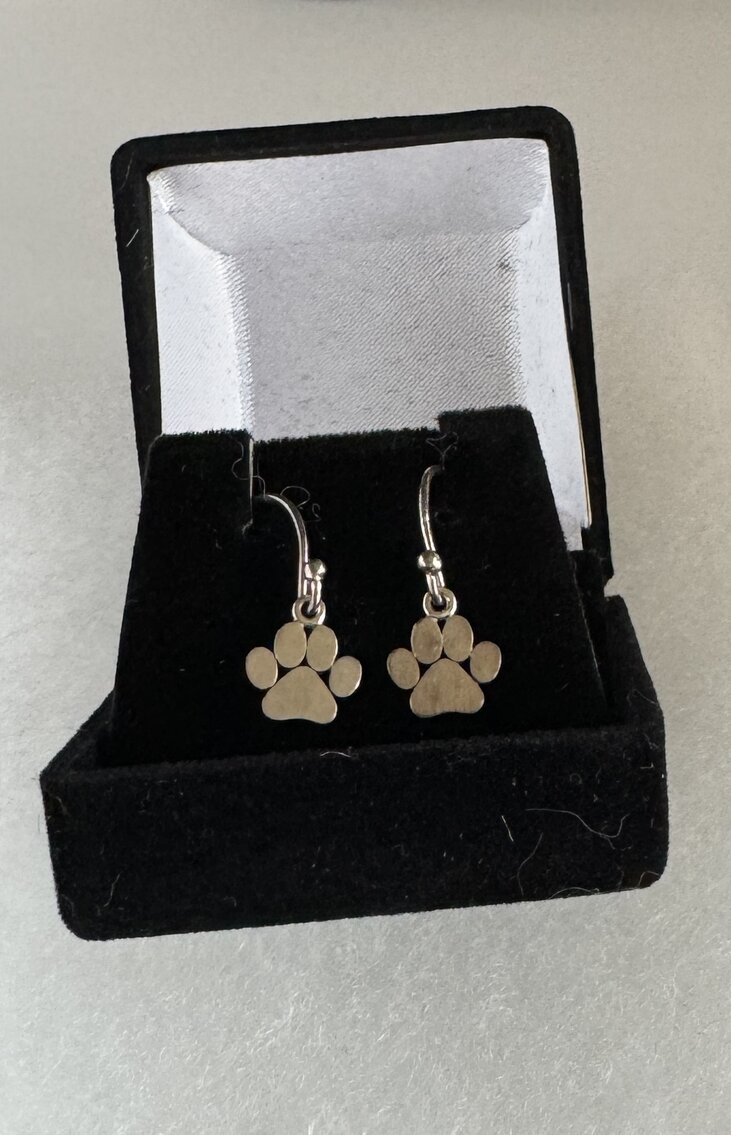 Sterling Silver Pawprint Earrings 