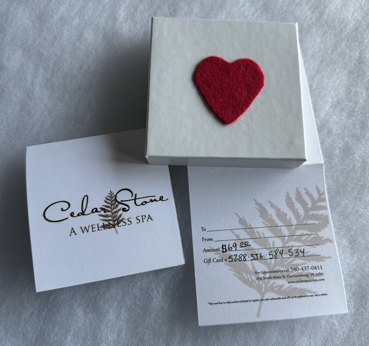 Cedar Stone Spa $69 Gift Card