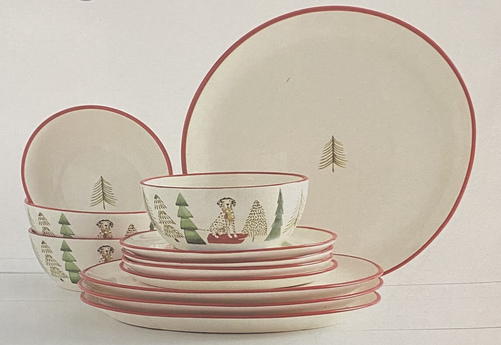 Furry Christmas Stoneware set for 4