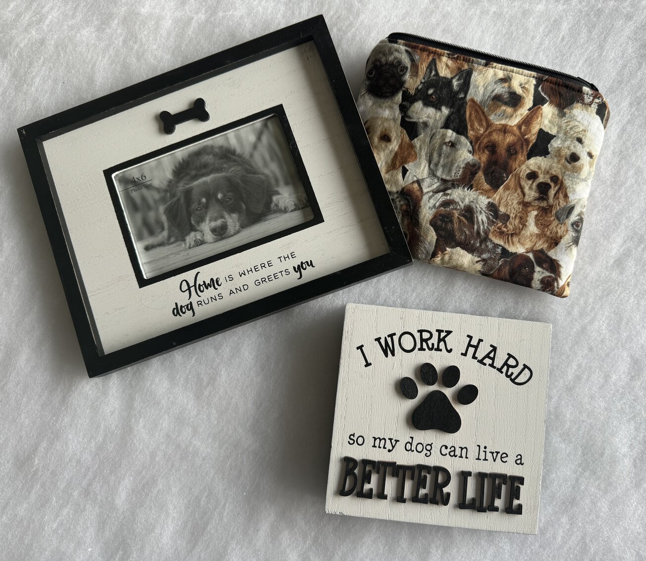 Dog Lover Set: Frame, Box Art and Zippered Bag Set