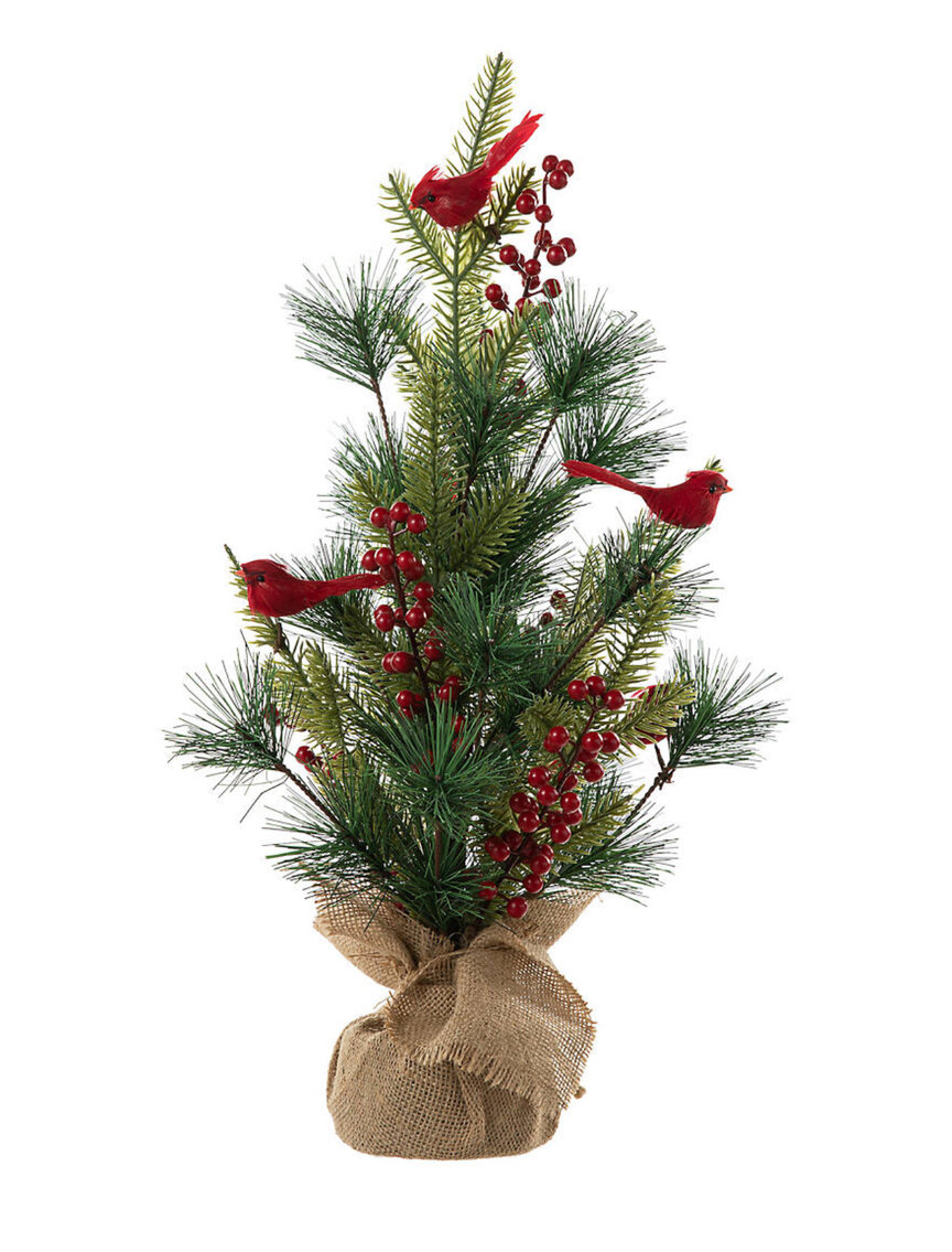 New 20" Tabletop Tree with Cardinals
