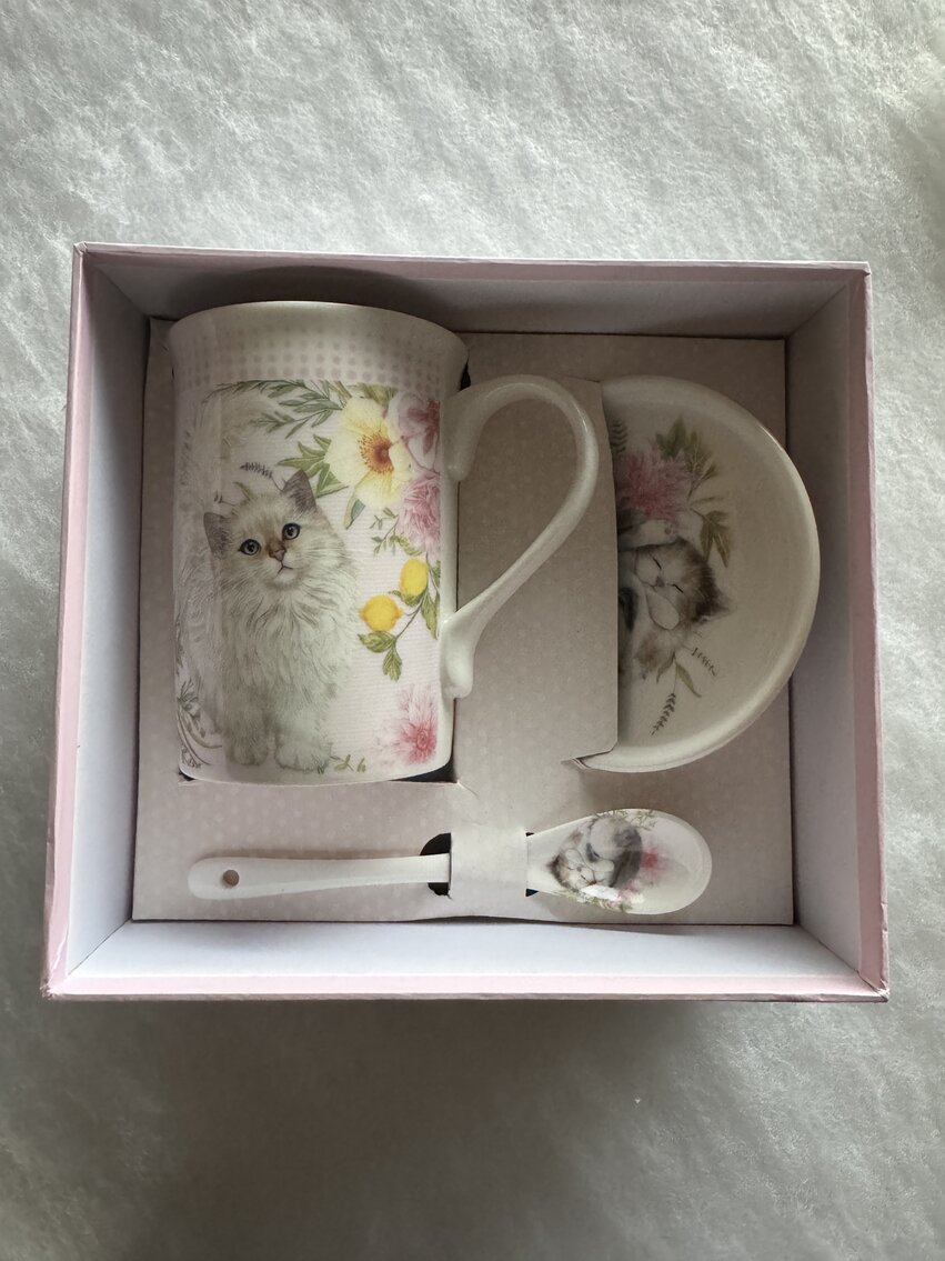 Beautiful Cat Mug Set in Gift Box