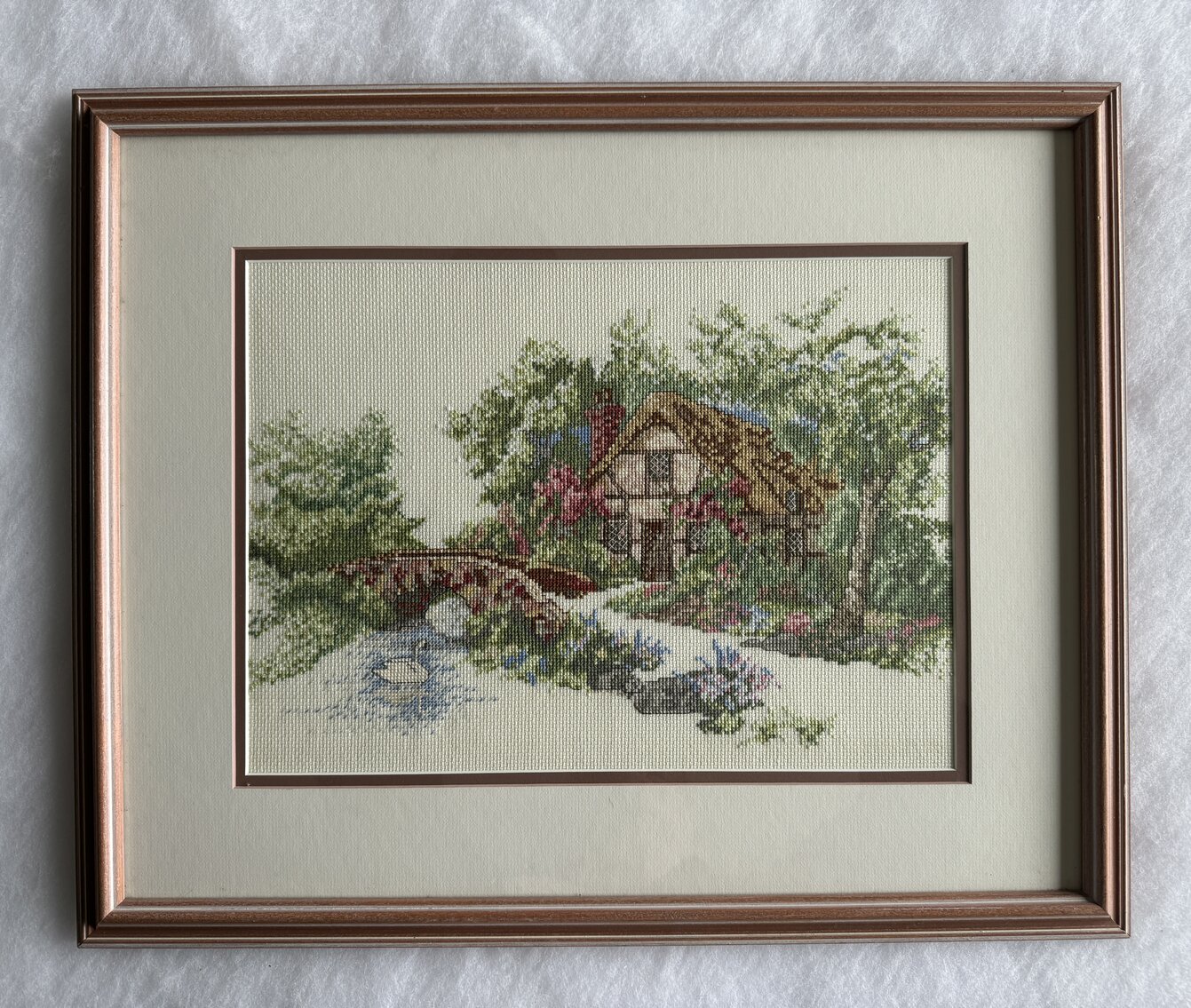 Framed "Ashdon Cottage Country" Cross-stitch 