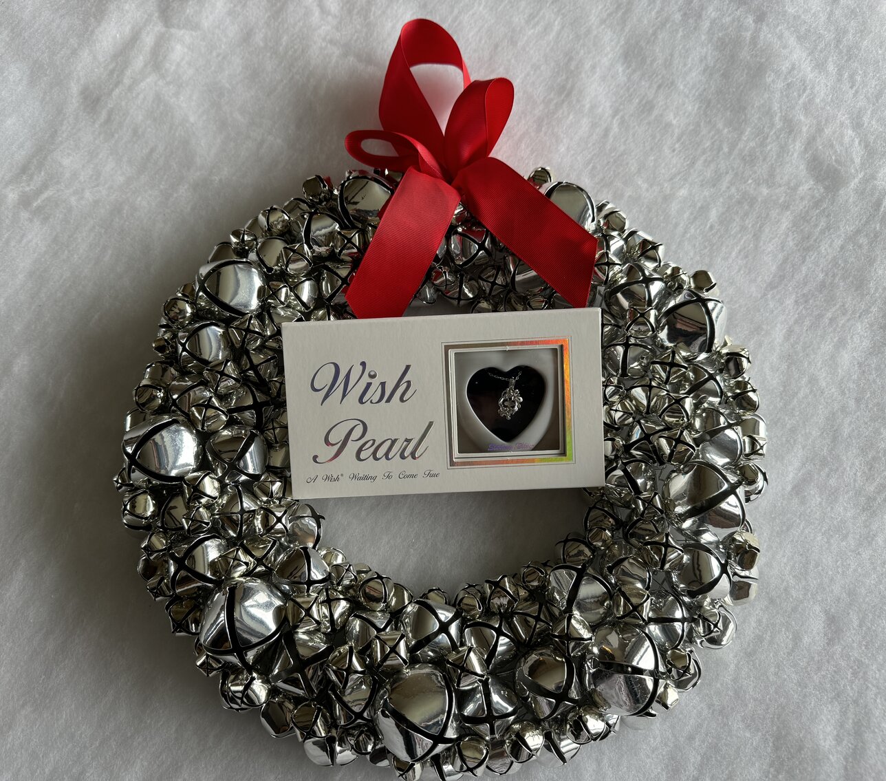 14-1/2" Jingle Bell Wreath and "Make A Pearl" Necklace Kit