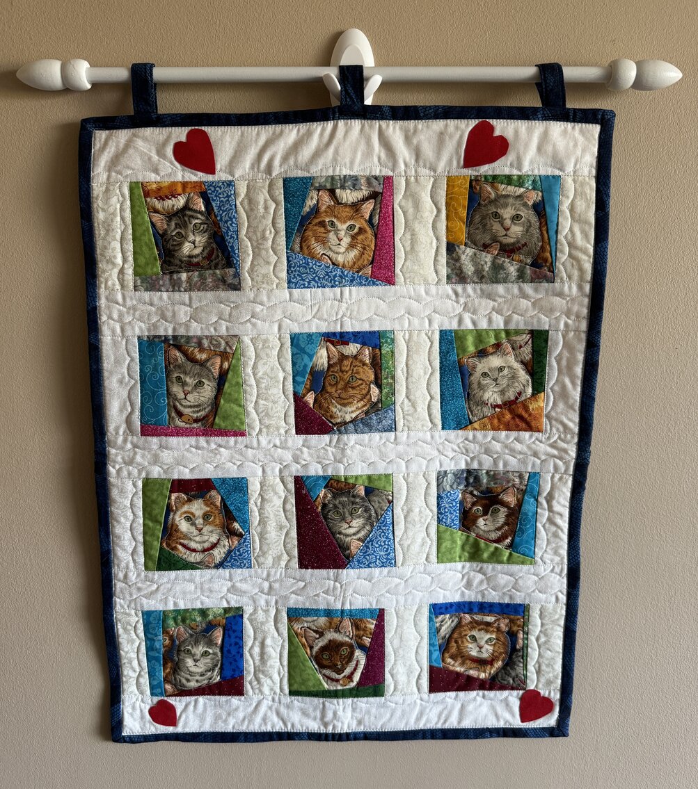 Handcrafted Kitty Quilt Wallhanging 
