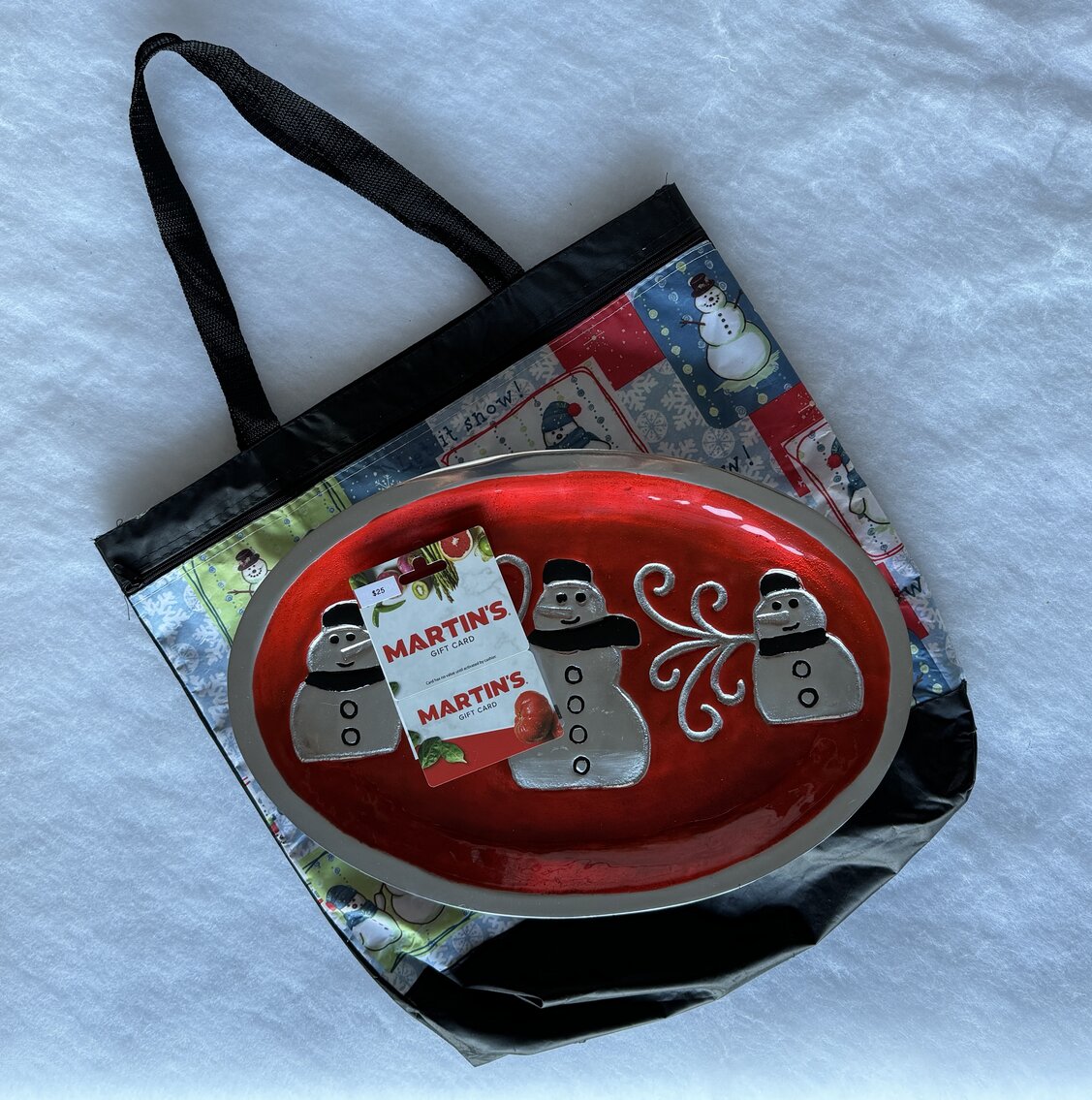 Belk Christmas Decorative Snowmen Platter 15" x 11" NICE!  Offered with Martin's $25 Gift Card