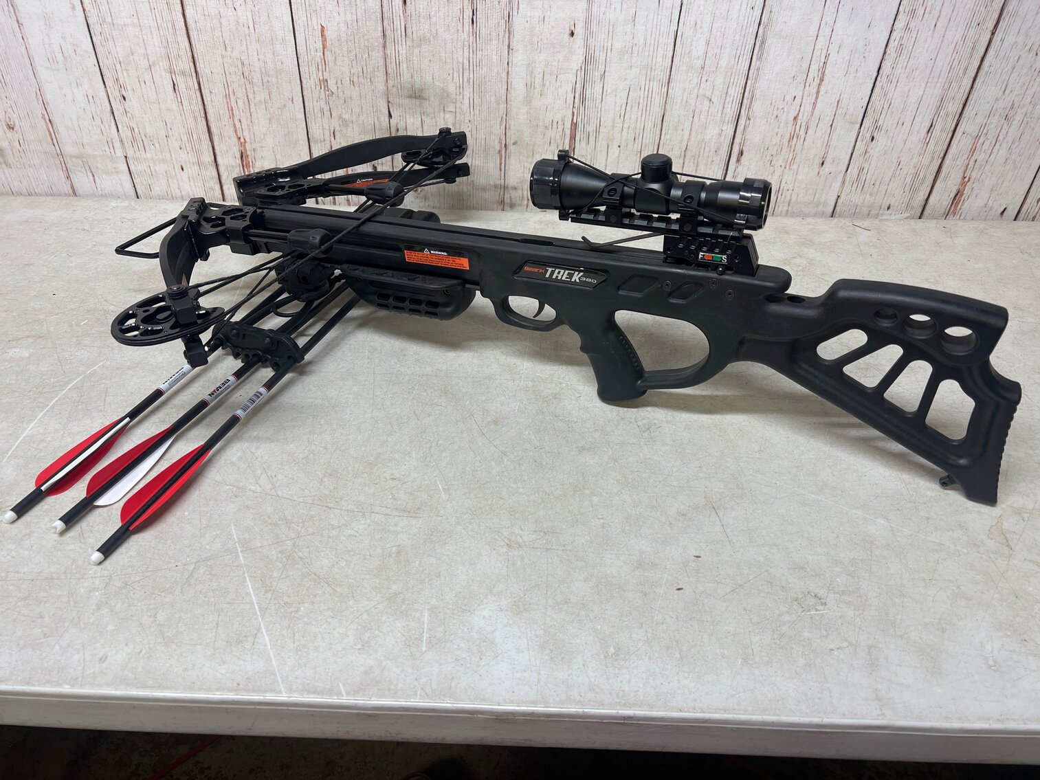 Bear Trek 380 Crossbow with 4 Beeman Bolts and rope 